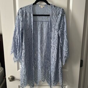 Baby blue lace kimono